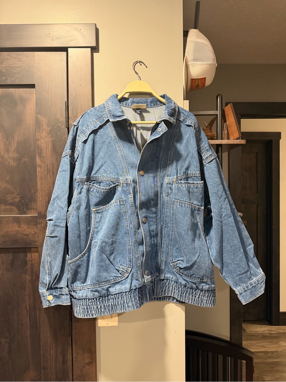 Universal Thread Relaxed Denim Bomber Jacket XL NWT Medium Wash Jean